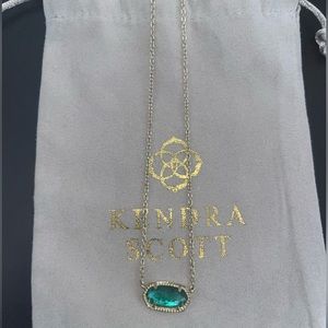 Kendra Scott gold Elisa necklace in shade  London blue